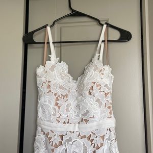 New Catherine Deane Anthropologie Size 0 White Lace MIDI Dress